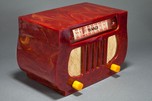 Catalin DeWald A-501 ”Lyre” Radio in Highly Marbleized Oxblood Red